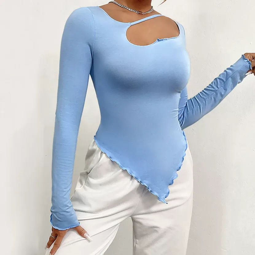 Womens Slim Fit Long Sleeve Top Sexy Stylish Short Design Perfect for Spring and Summer Wholesal