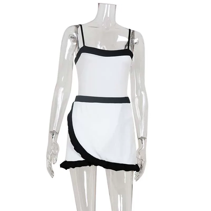 Womens Two Piece Set Slim Fit Bodysuit with High Waisted Skirt Casual Color Block Design Wholesa