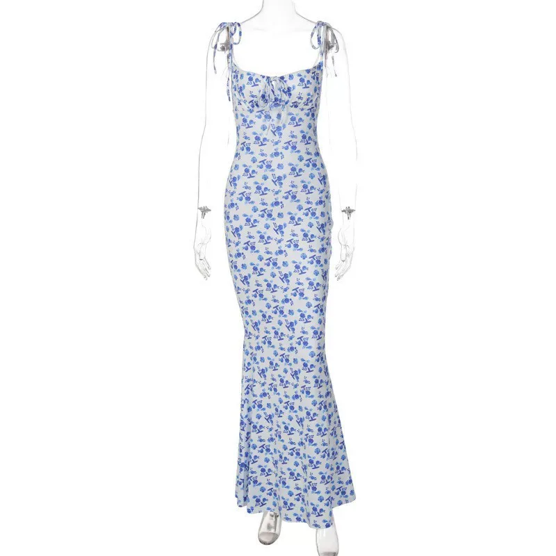 Floral Print Bodycon Maxi Dress Sleeveless Slim Fit Elegant Style Perfect for Summer Events Whol