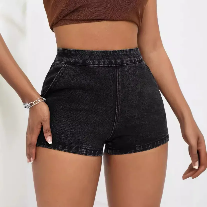 Womens Slim Fit Denim Shorts Comfortable Stylish Gray Casual Summer Wear bulk order