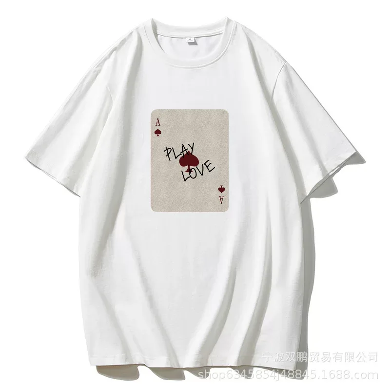Cotton Short Sleeve T Shirt Loose Fit Round Neck Soft Fabric Unique Print Casual Wear for Women