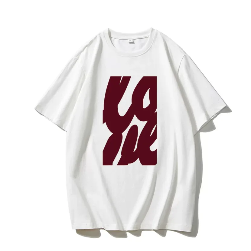 Womens Casual Loose Fit Cotton T Shirt Summer Short Sleeve Round Neck Simple Letter Print Versat