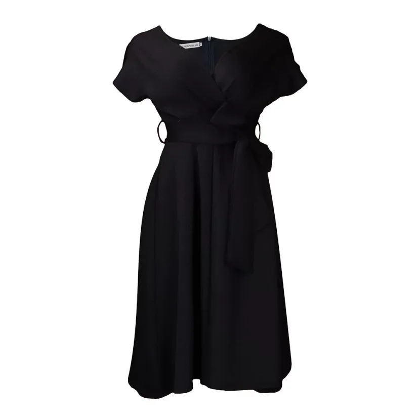 Plus Size Womens V Neck Dress Stylish Tie Detail Elegant Commuter Style Perfect for Work or Casu