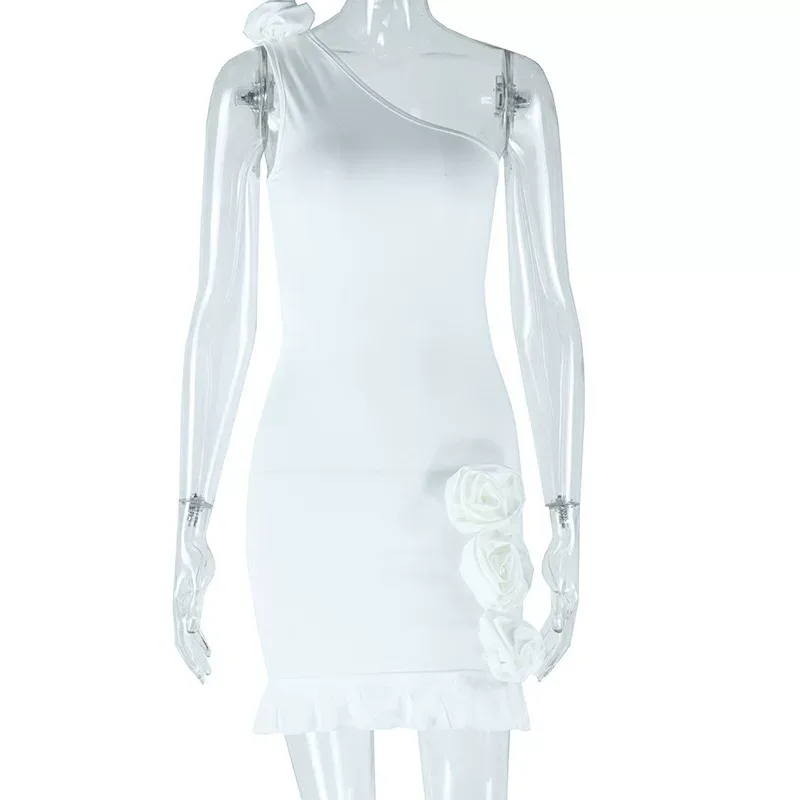 Solid Color Backless Bodycon Dress Trendy Style Asymmetrical Neckline Chic Design Perfect for Pa