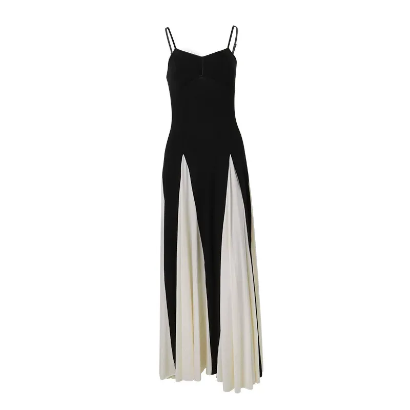 Elegant Womens Color Block Slip Dress Fashionable Slim Fit Sexy Style Perfect for Autumn Occasio