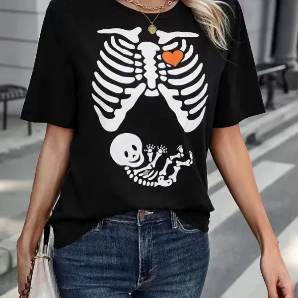 Cartoon Giraffe Print Womens T Shirt Short Sleeve Casual Fit Comfortable Cotton Perfect for Ever