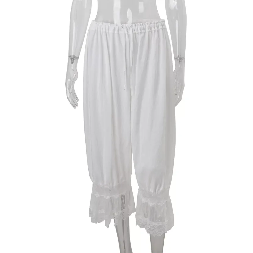 Womens Casual Low Waist Pants Fashionable Lace Patchwork Trendy Street Style Autumn Wholesale Av