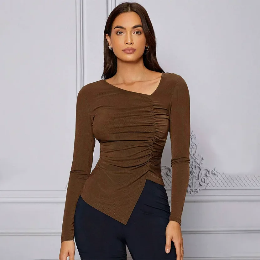 Elegant French Style Womens T Shirt Slim Fit Sophisticated Design Spring Summer Fashion Wholesal