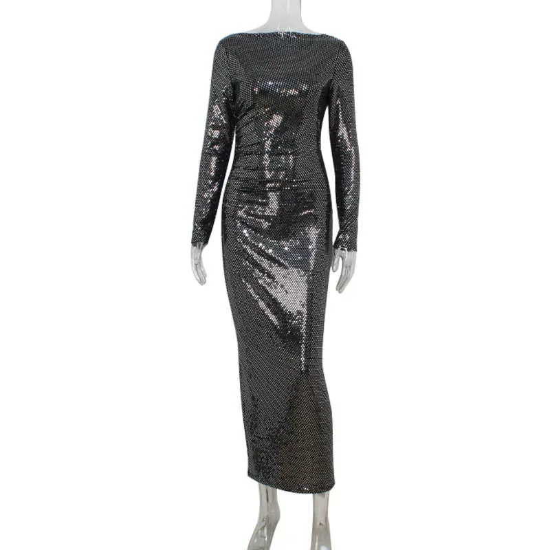 Sequin Bodycon Dress Slim Fit Elegant Style European Fashion Perfect for Parties and Special Occ