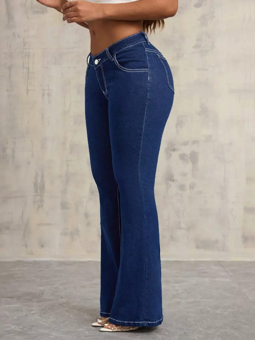 Womens Slim Fit Stretch Denim Jeans Fashionable Versatile Comfortable Casual Wear Ready to Ship