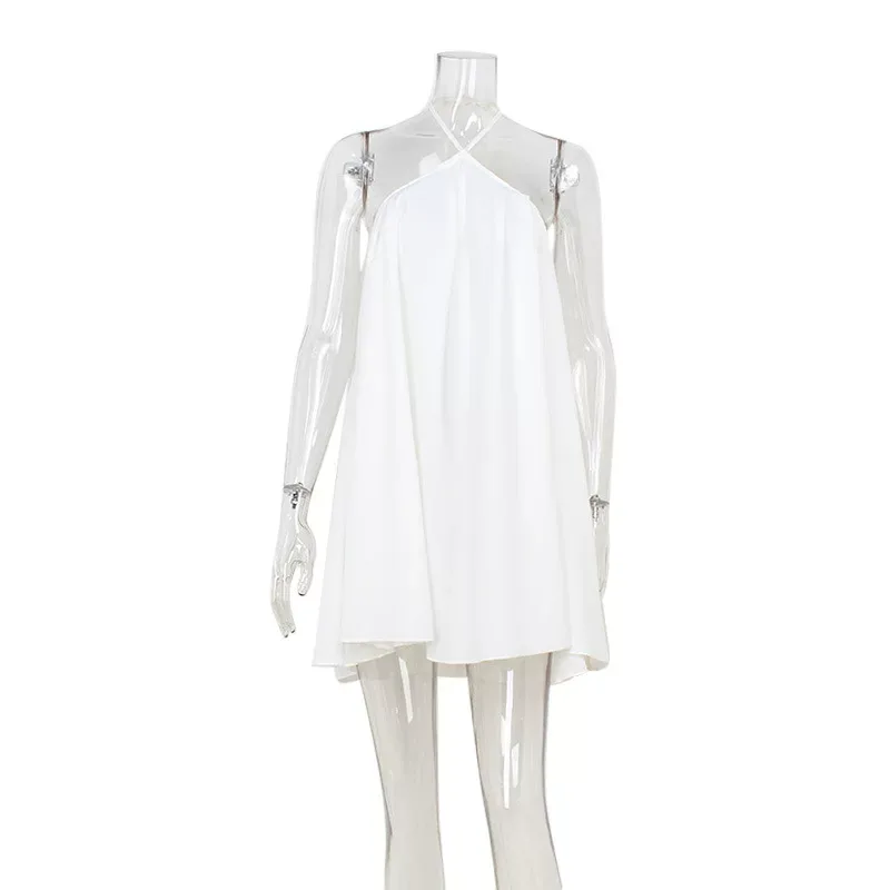 Halter Neck A Line Dress Chic Loose Fit Summer Fashion Perfect for Casual Outings Wholesale Avai
