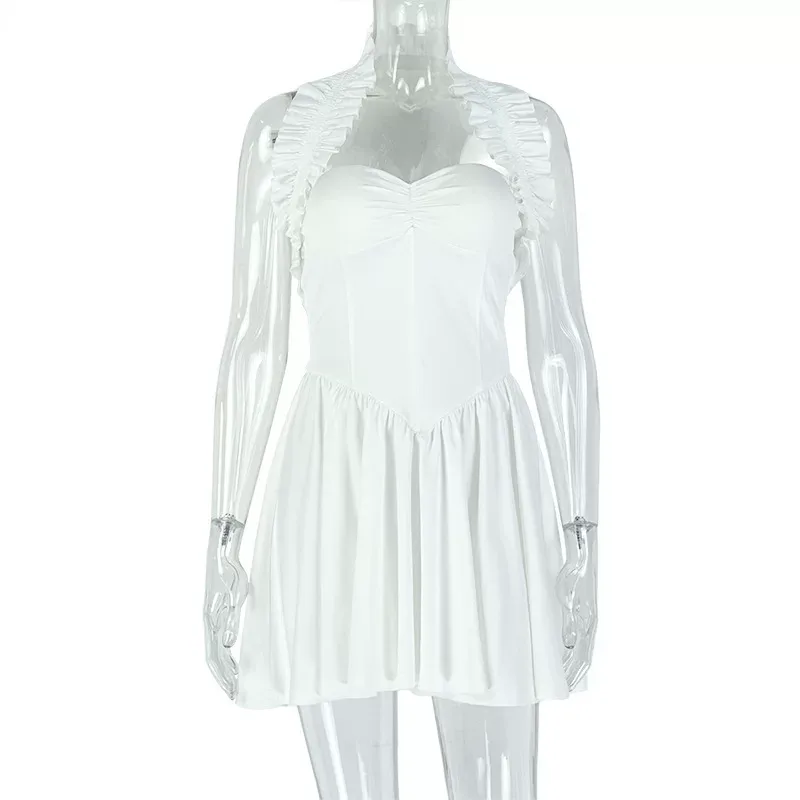 Fashionable Womens Backless Halter Mini Dress Sexy Trendy Sleeveless Street Style Perfect for Pa