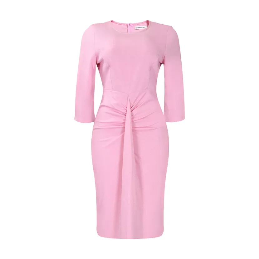 Plus Size African Dress Stylish Fitted Midi Length 5 Point Sleeve Elegant for Work or Casual Eve
