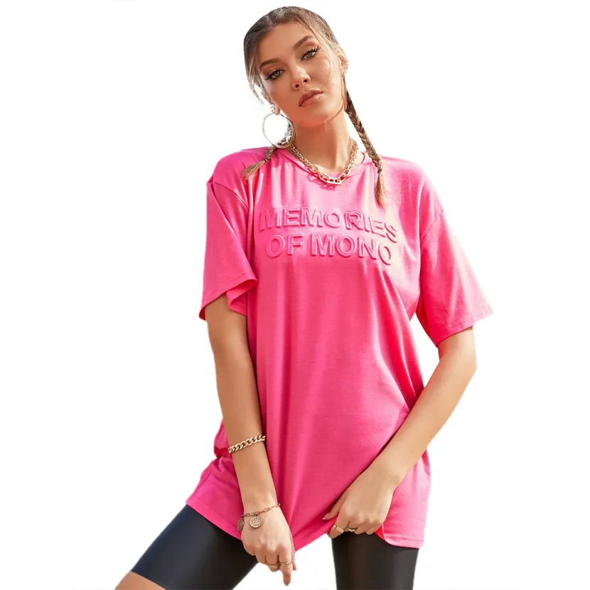 Casual Loose Fit T Shirt Comfortable Trendy Letter Print Everyday Wear Wholesale Available