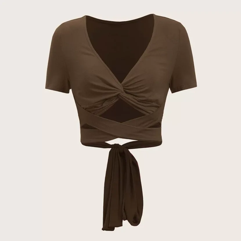 Slim Fit Cropped T Shirt Sexy Sweet Trendy Design Spring Summer Fashion for Women Wholesale Avai