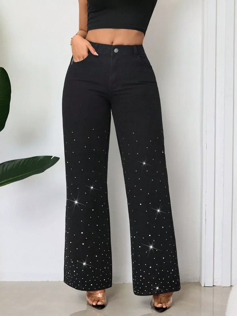 Loose Fit Wide Leg Jeans Trendy Street Style Flattering Design Comfortable Fabric Womens Casual