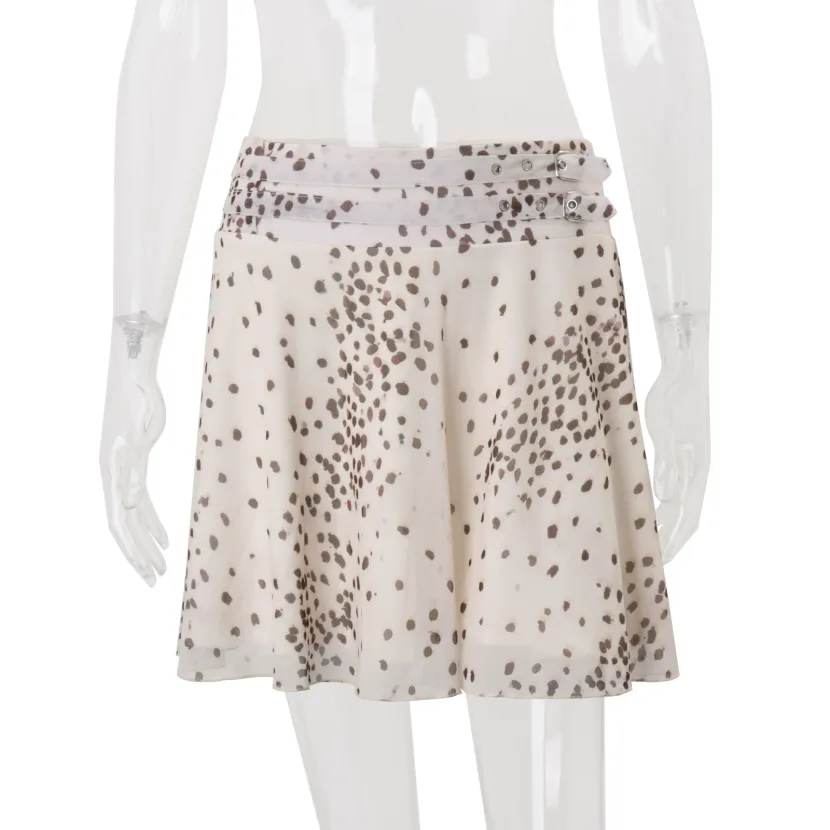 High Waist A Line Skirt Leopard Print Summer Fashion Available in Brown S M L Wholesale customizable