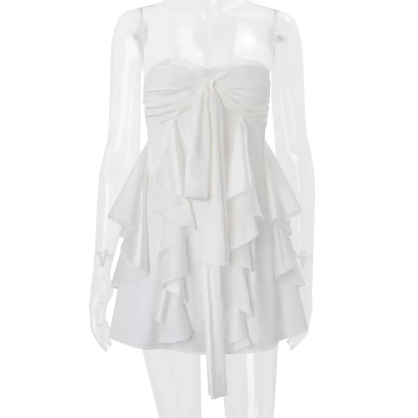 Summer Wrap Dress Sexy Ruffle Hem Adjustable Straps Elegant Style Perfect for Parties and Specia