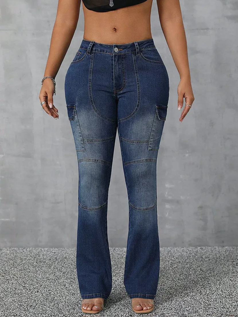 High Stretch Flared Denim Pants Casual Versatile Womens Fashion Perfect for Everyday Wear Wholes