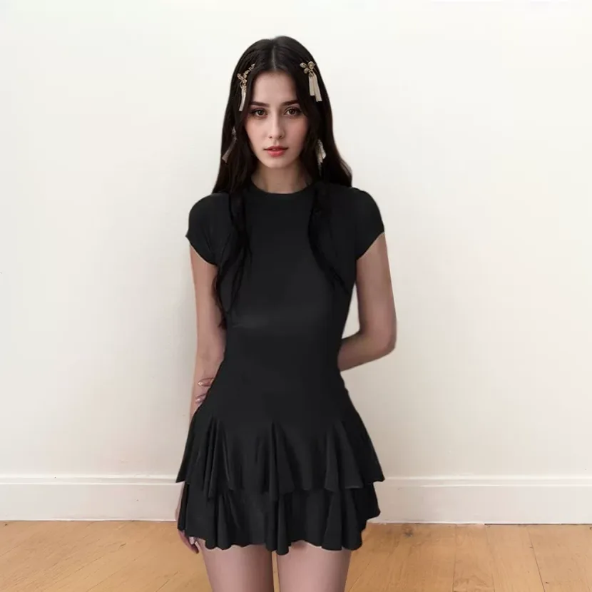 Summer Bodycon Dress High Waist Chic Style Elegant Fit Perfect for Parties and Casual Outings Wh