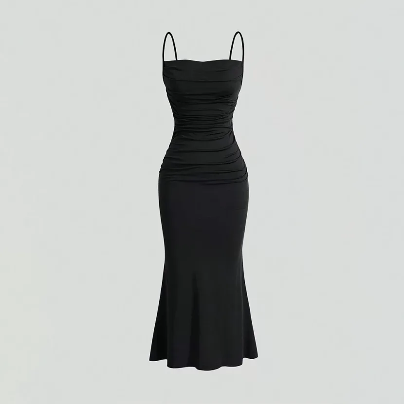 Sleeveless High Waist Bodycon Dress Sexy Style Adjustable Tie Elegant Fit Perfect for Parties or