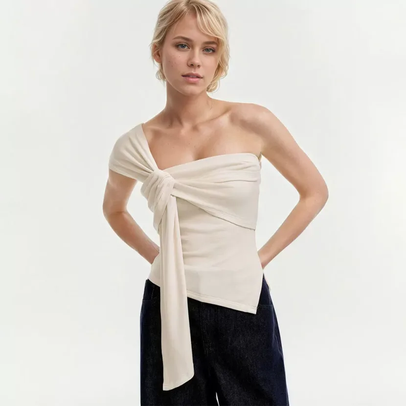 Summer Womens Cold Shoulder T Shirt Sexy Sleeveless Elegant Design High Quality Fabric Casual We