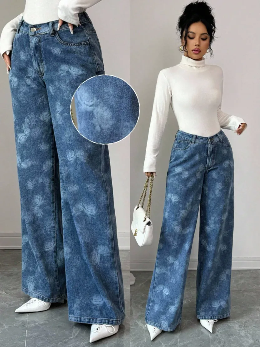 Casual Womens Denim Jeans Trendy Style Versatile Fit Comfortable Fabric Everyday Wear Wholesale