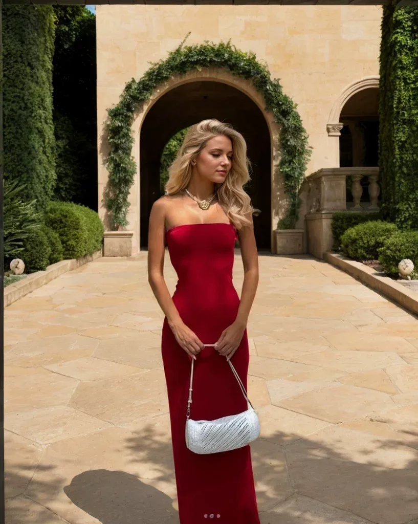 Elegant High Waisted Short Sleeve Dress Wine Red Summer Style Perfect for Vacations Wholesale Av