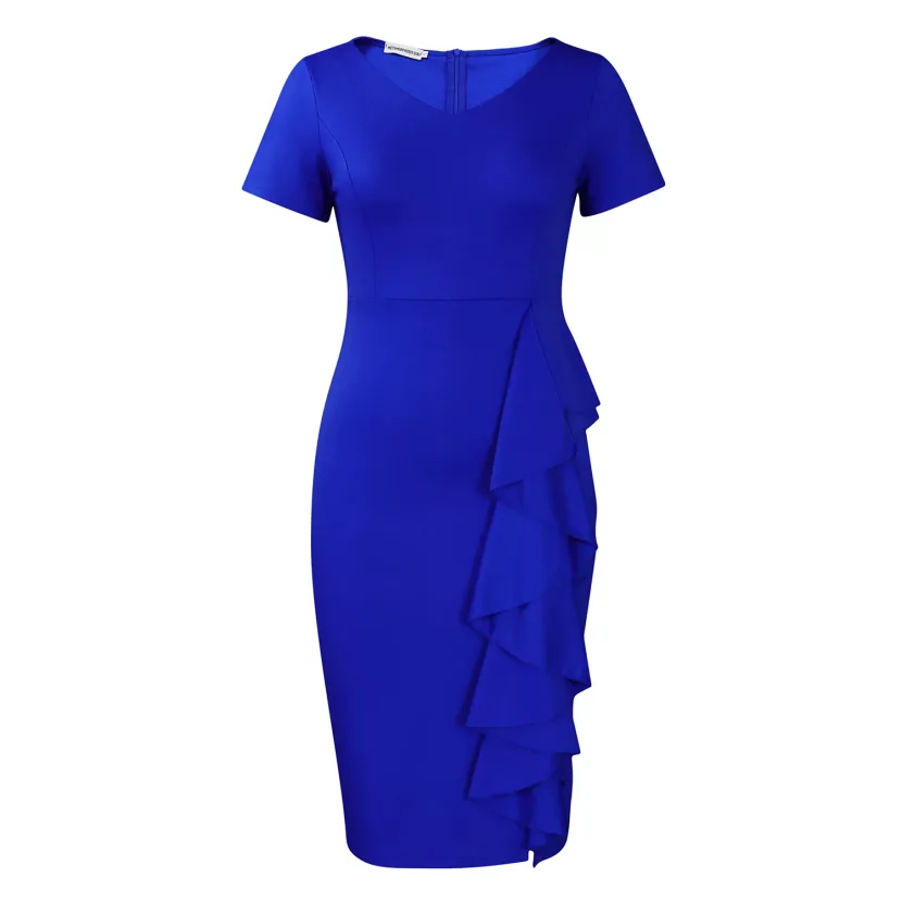 Plus Size Womens Dress Elegant Ruffle Hem Stylish Design Comfortable Fit Perfect for Casual or F
