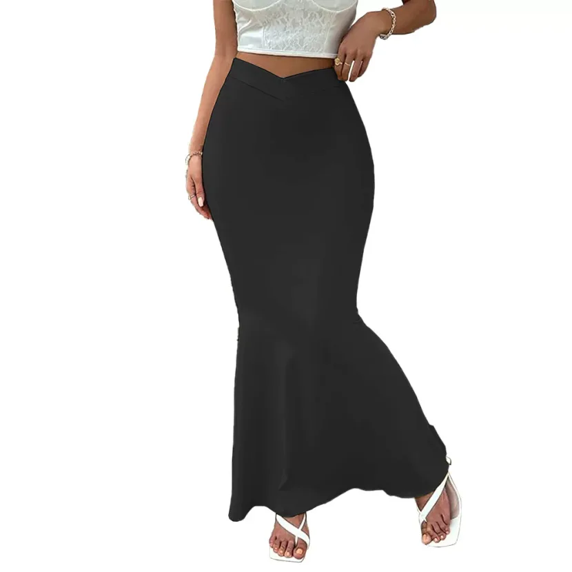 Slim Fit V Cut Bodycon Skirt Sexy Design High Waist Comfortable Fabric Perfect for Parties and N