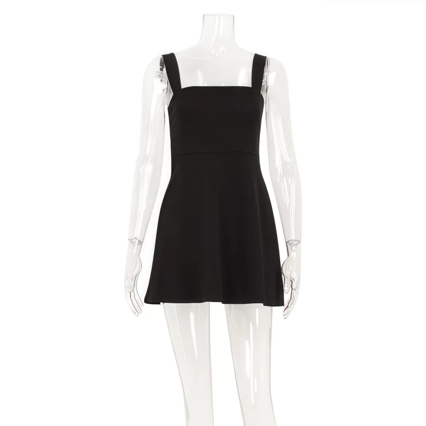 French Style Off Shoulder Dress Elegant High Waist A Line Silhouette Solid Color Perfect for Par