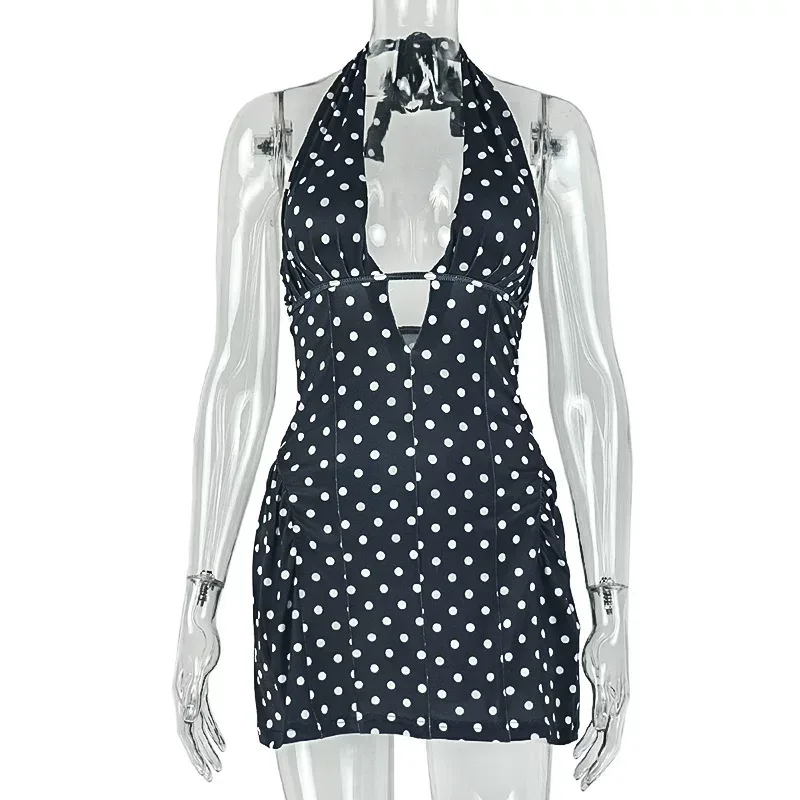 A Line Dress Slimming Floral Print Deep V Neck Casual Halter Waist Defined Perfect for Summer Ou