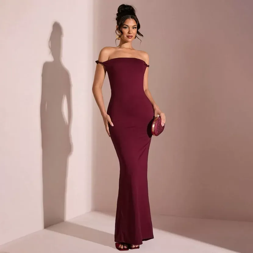 Elegant Summer Maxi Dress for Women Off Shoulder Backless Party Style Perfect for Formal Events