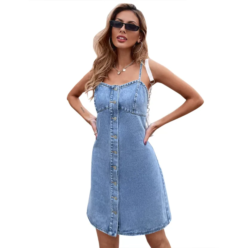 Off Shoulder Denim Dress Sexy Strapless Design Fashionable Style Perfect for Summer Events Whole