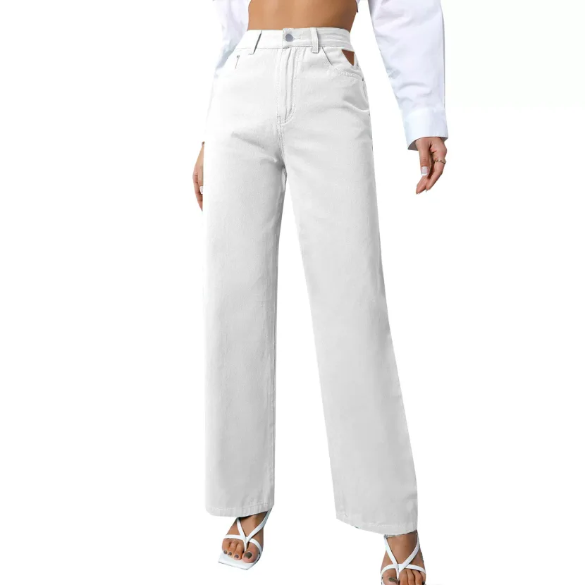 High Waisted Wide Leg Jeans Casual Trendy Versatile Womens Fashion for Everyday Wear Wholesale A