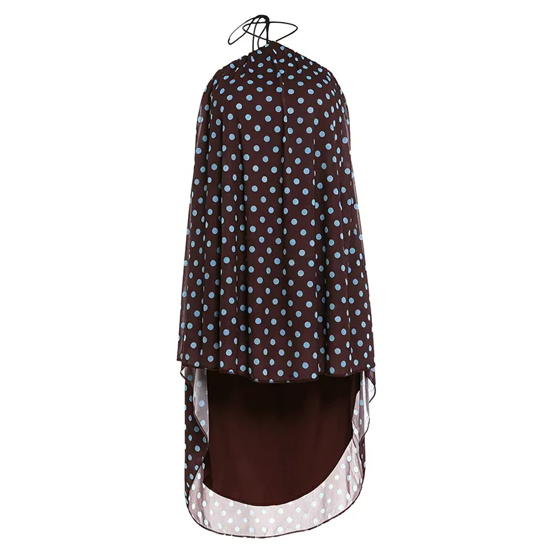 Backless Polka Dot Bodycon Dress for Women Summer Fashion Available in Brown Wholesale Sizes S to L
