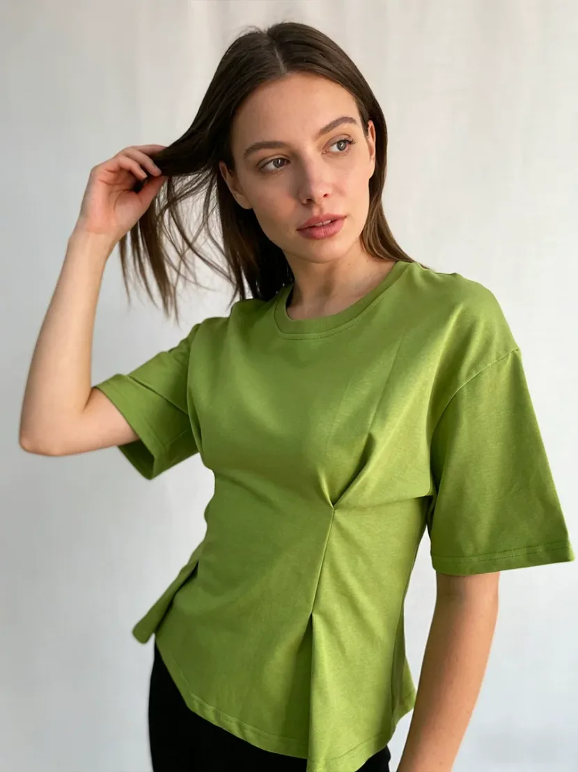 Womens Loose Fit Cotton T Shirt Short Sleeve Solid Color Comfortable Round Neck Summer Casual We