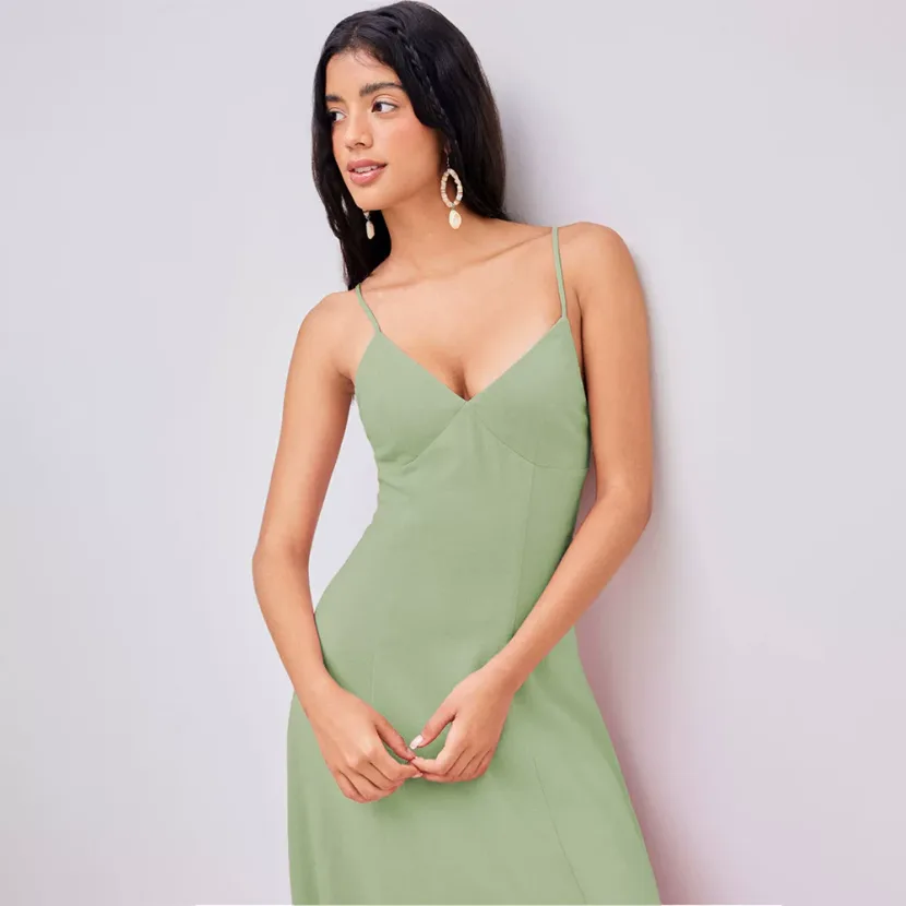 A Line Dress Slimming Fit Waist Defined Sleeveless Chic Design for Casual or Formal Occasions Wh