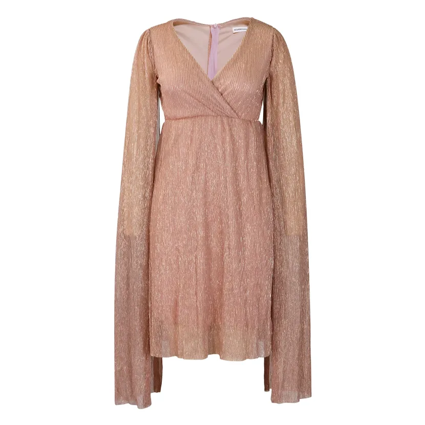 Elegant V Neck Long Sleeve Evening Dress Fashionable Winter Style Suitable for Parties and Event