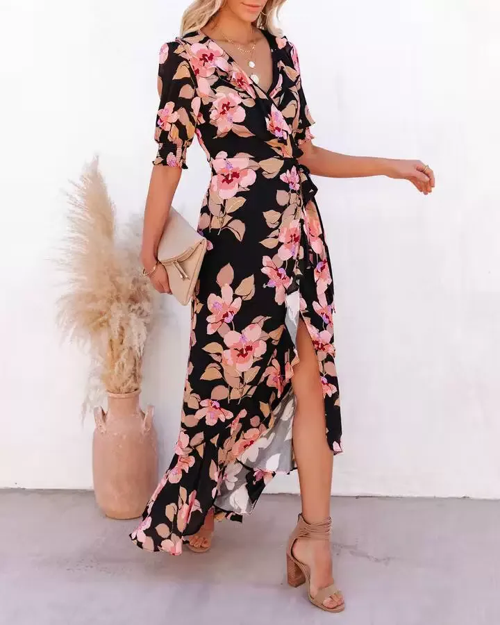 Vacation Style Maxi Dress Lightweight Floral Print Sleeveless Comfortable Fabric Perfect for Sum