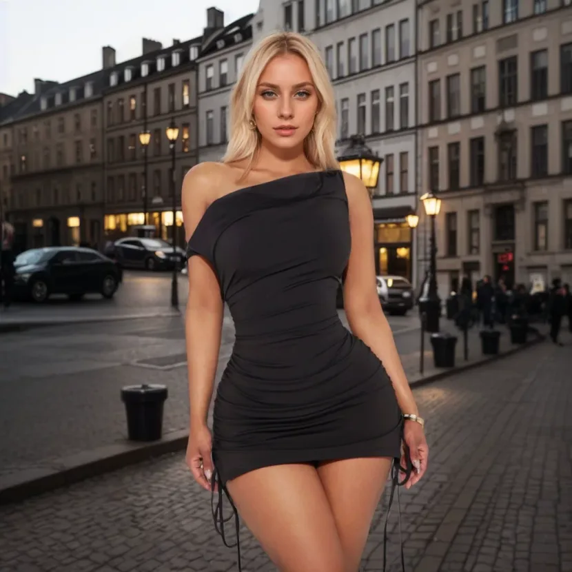 One Shoulder Bodycon Dress Elegant Sexy Spring Summer Style Perfect for Parties and Events Whole