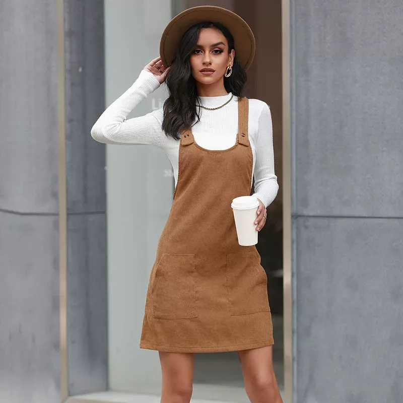 Womens Slim Fit Solid Color Short Dress Adjustable Straps Casual Style Perfect for Summer Outing