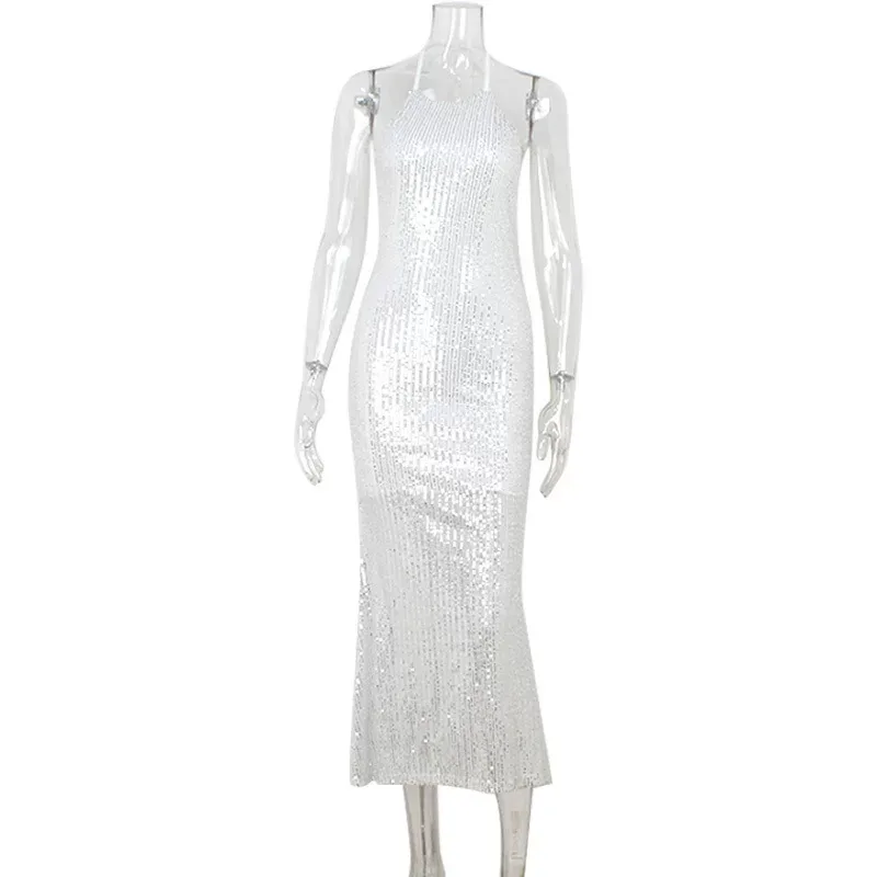 Backless Halter Neck Sequin Dress Slim Fit Elegant Mermaid Style Perfect for Evening Events Whol