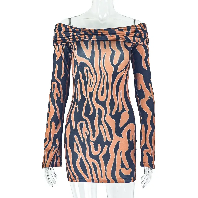 Fashionable Slim Fit Off Shoulder Long Sleeve Dress Bodycon Backless Street Style Perfect for Wo