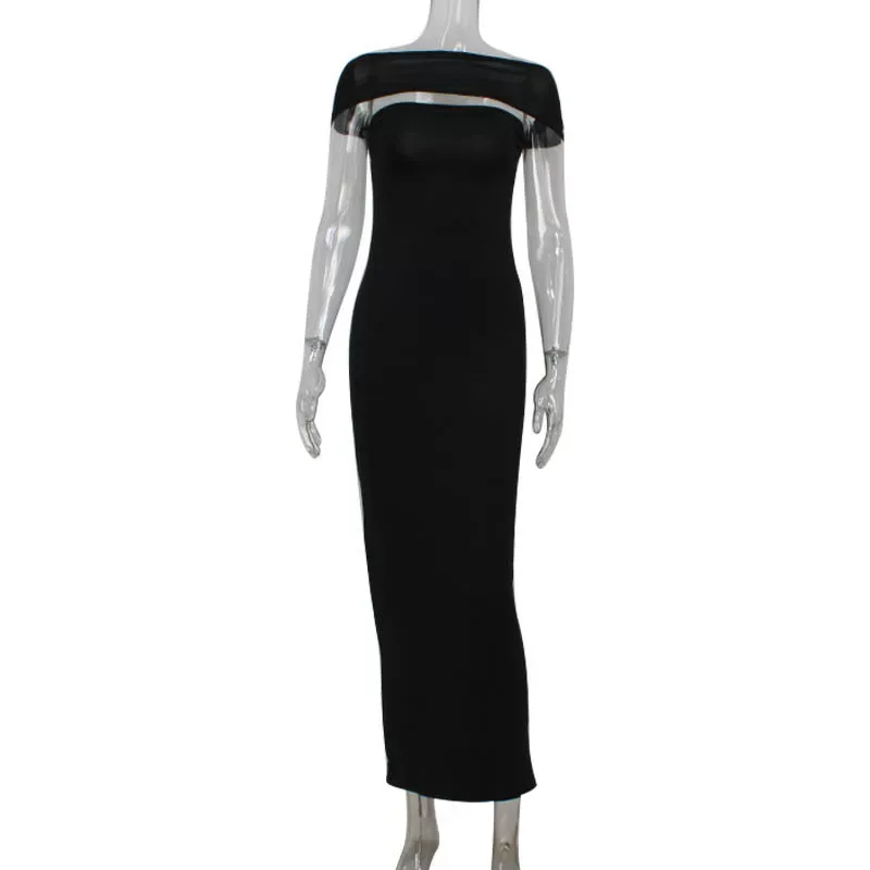 Off Shoulder Bodycon Dress Solid Color Backless Design Elegant Fit Perfect for Parties and Speci
