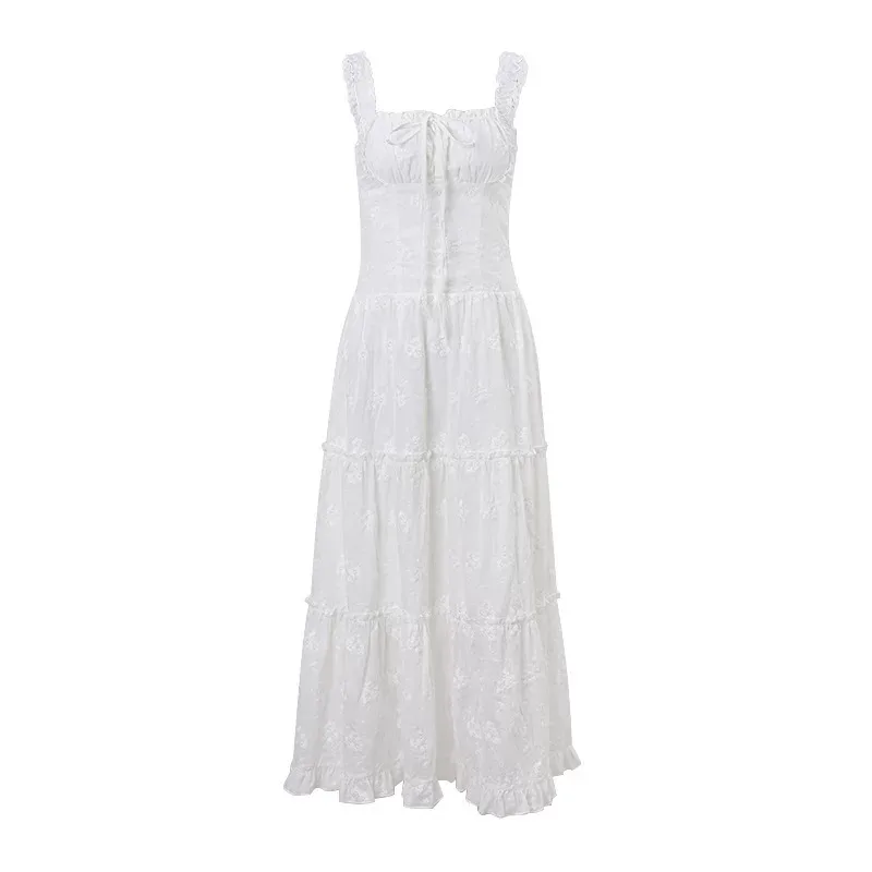 French Sweet Aesthetic Dress Elegant Square Neck Slim Fit Cozy Fabric Winter Vacation Style Whol