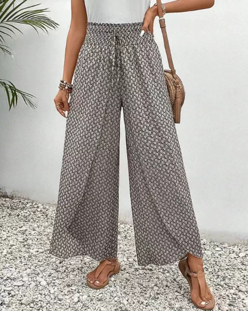 Womens Vintage Bohemian Wide Leg Trousers Loose Fit Urban Style Spring Fall Wholesale Available